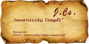 Javorniczky Csegő névjegykártya